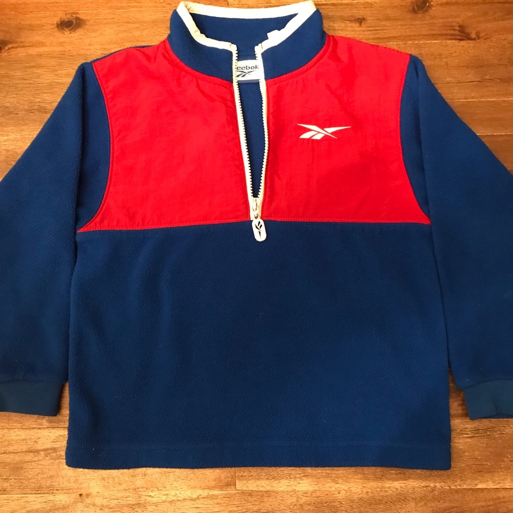 Vintage Reebok Half Zip Kids Fleece Medium